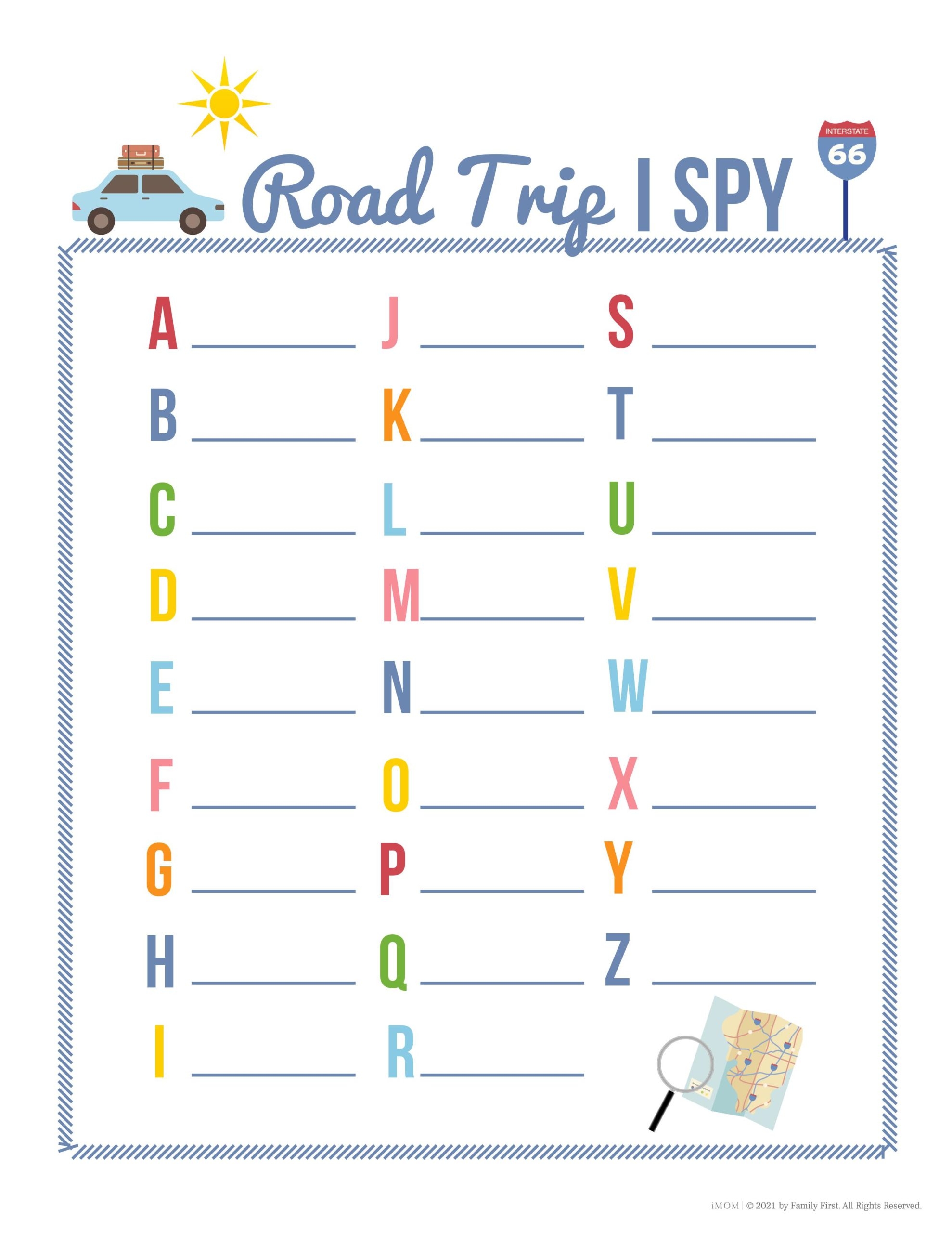 Printable Road Trip Activities