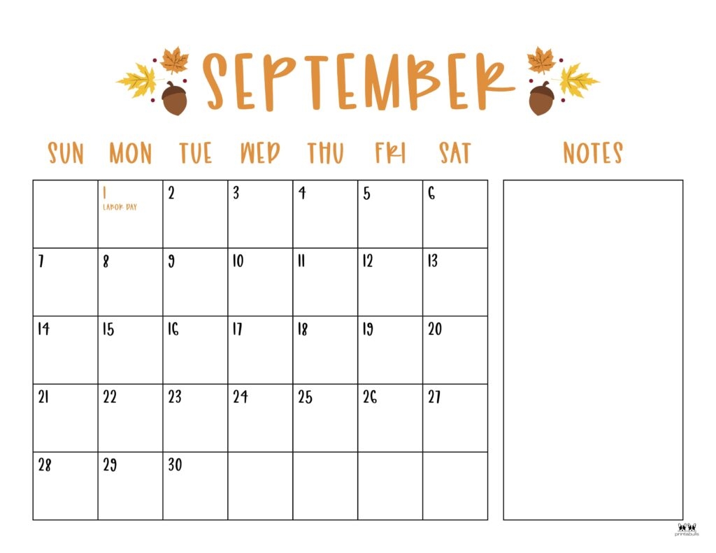 Free Printable Calendar For September