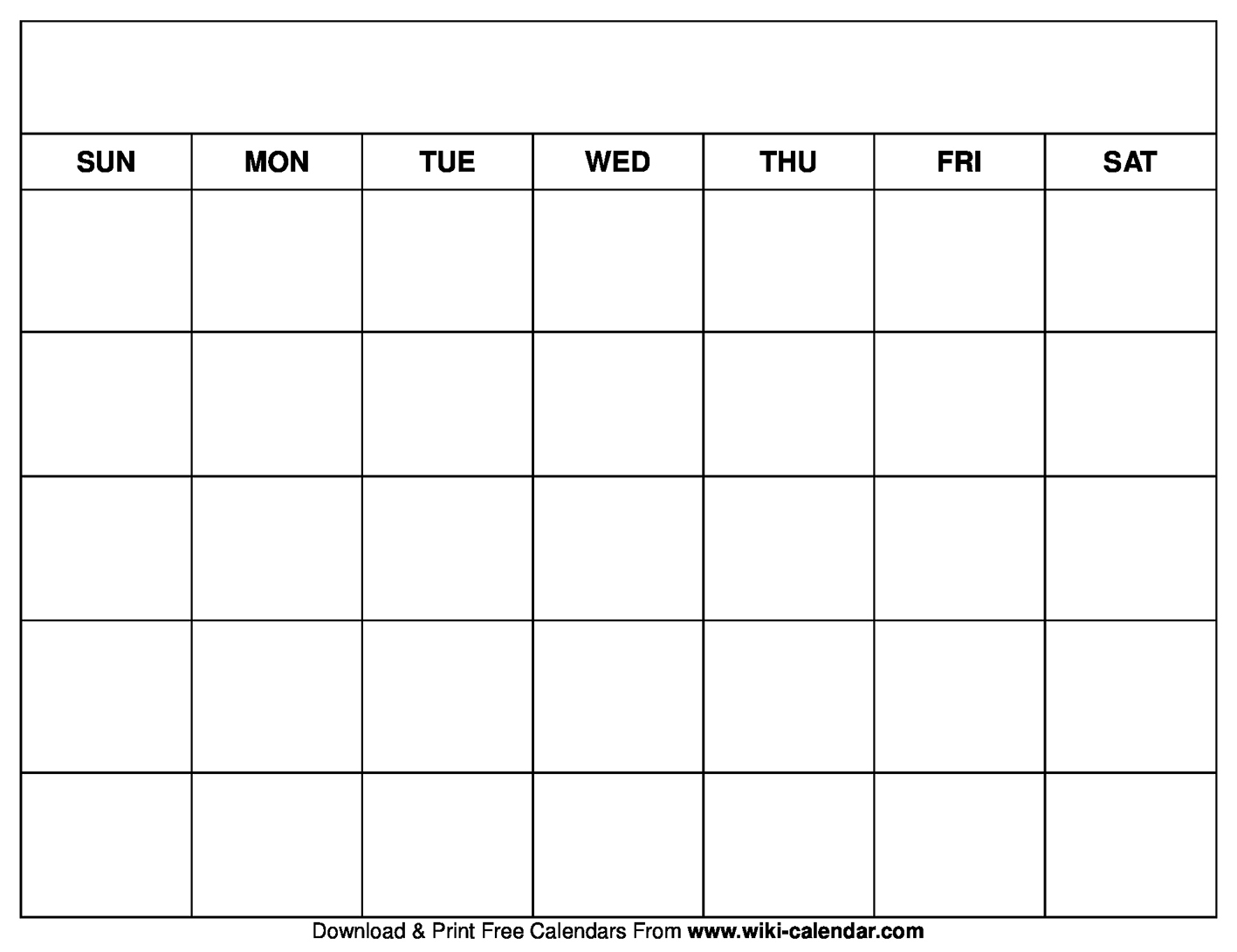 Free Printable Blank Monthly Calendar Printable