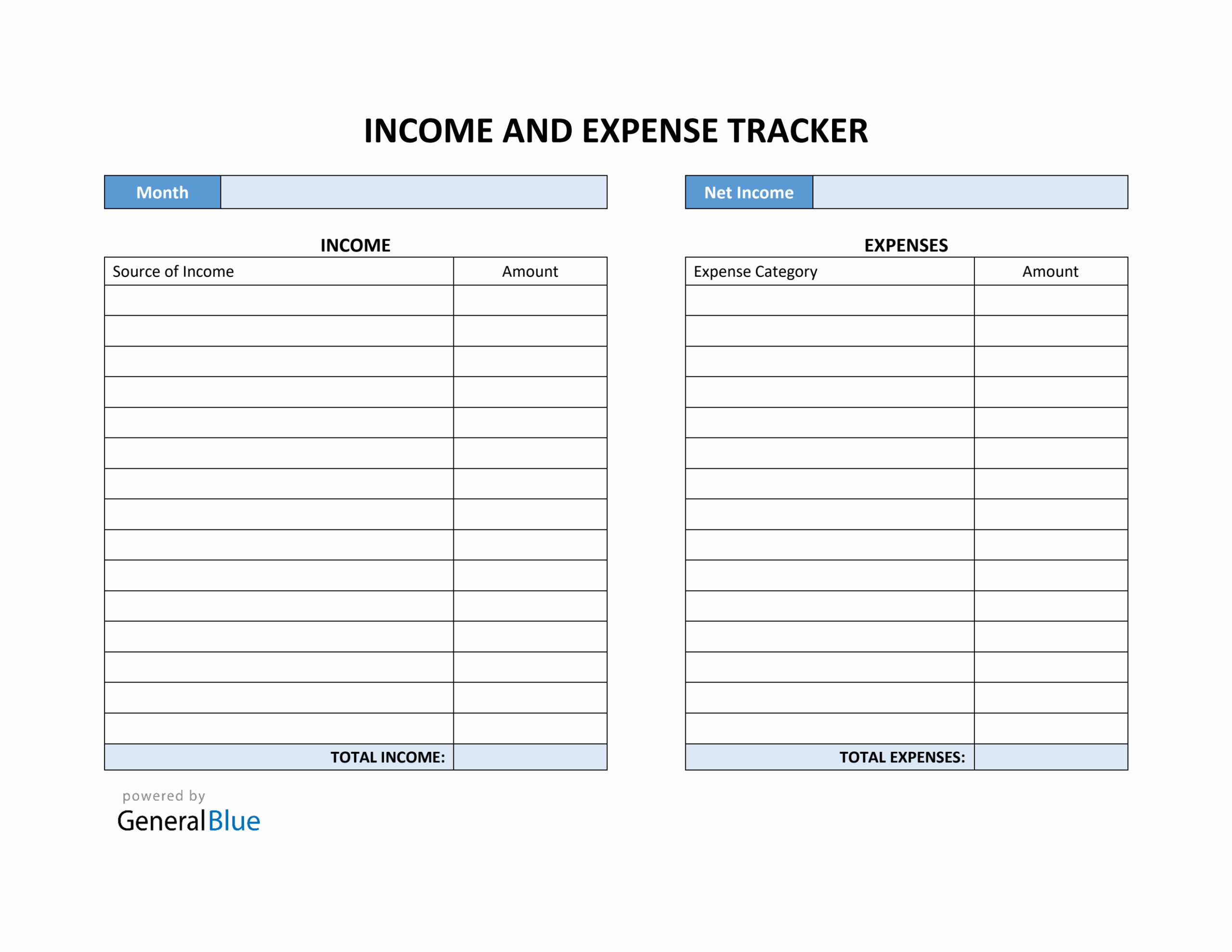 Simple Income And Expense Tracker PDF Worksheets Library