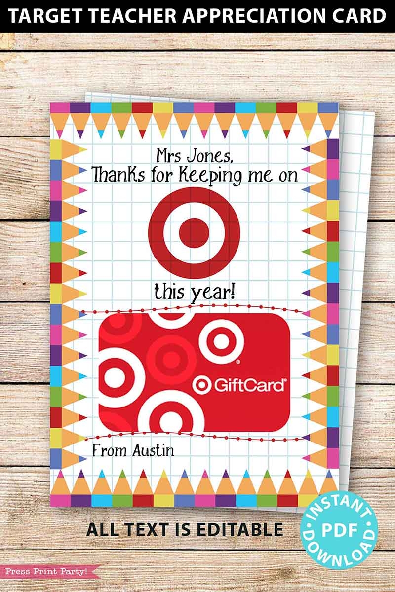 Target Gift Card Holder For Teachers Printable Press Print Party 