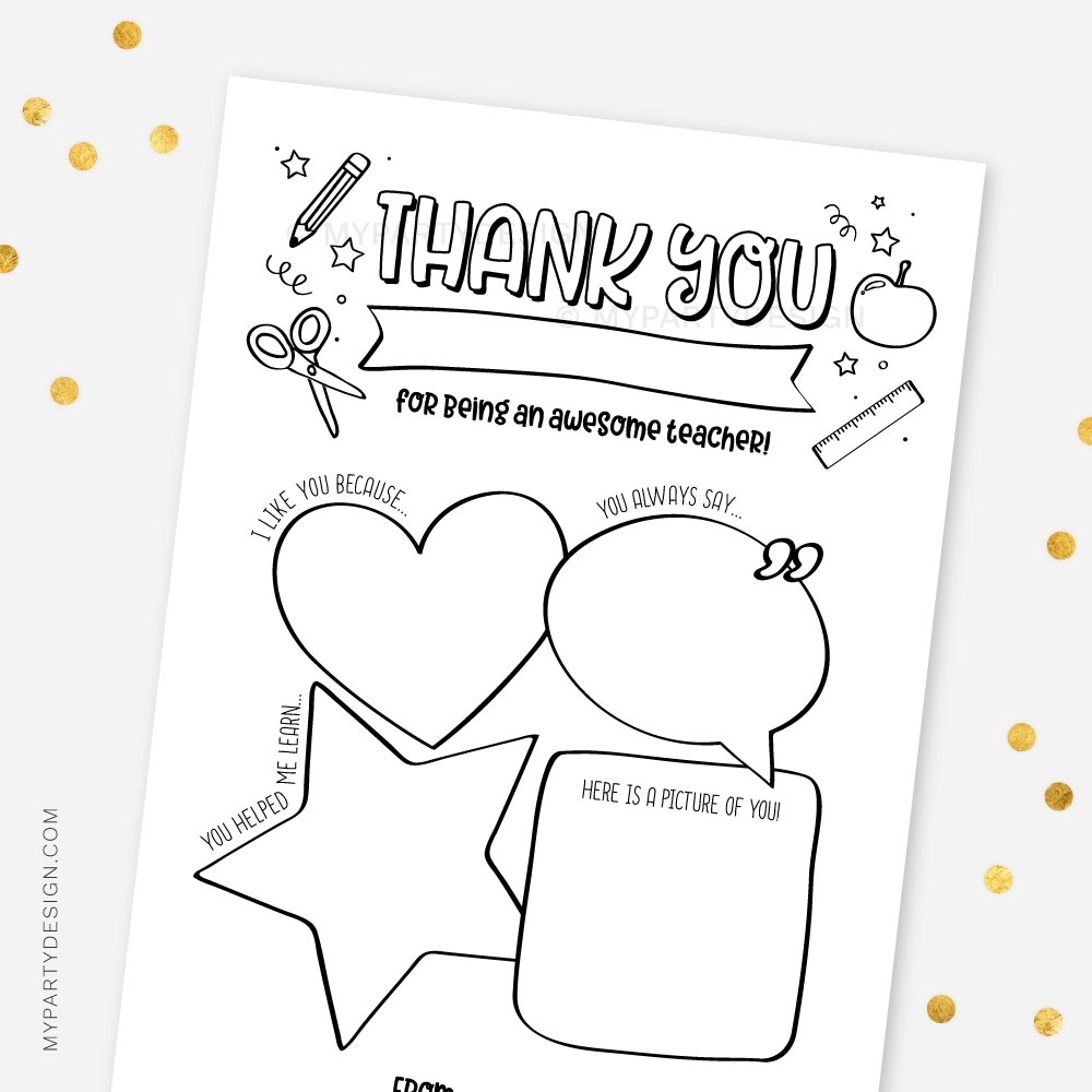 Teacher Appreciation Week Printable Page My Party Design Teacher Appreciation Week Printable Page My Party Design