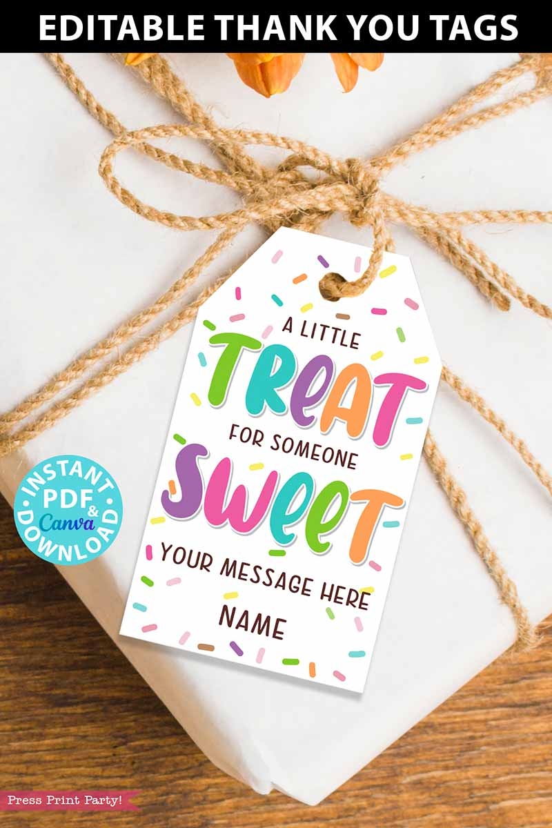 Thank You Gift Tag A Little Treat For Someone Sweet Tags Press Print Party Thank You Gift Tag A Little Treat For Someone Sweet Tags Press Print Party