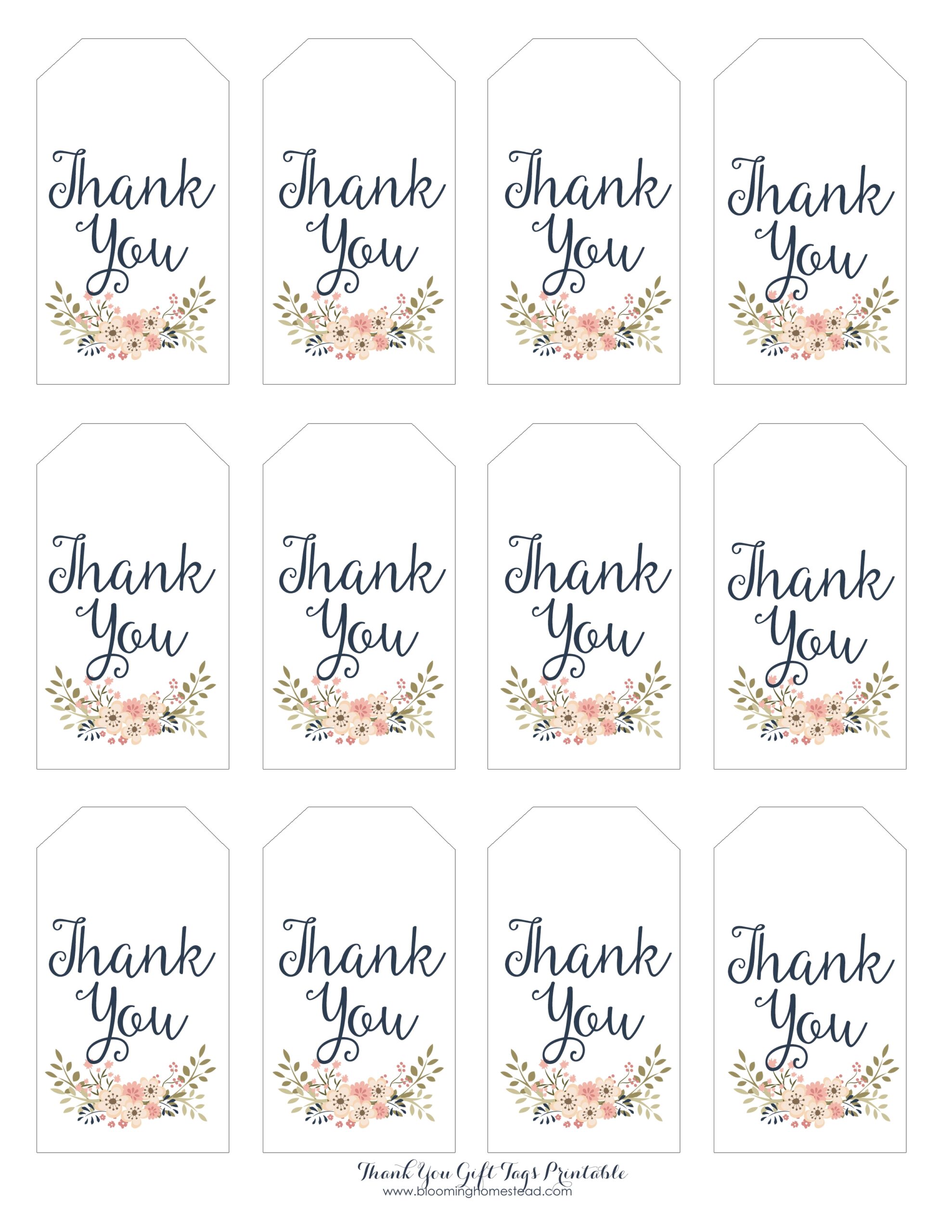 Thank You Gift Tags Blooming Homestead