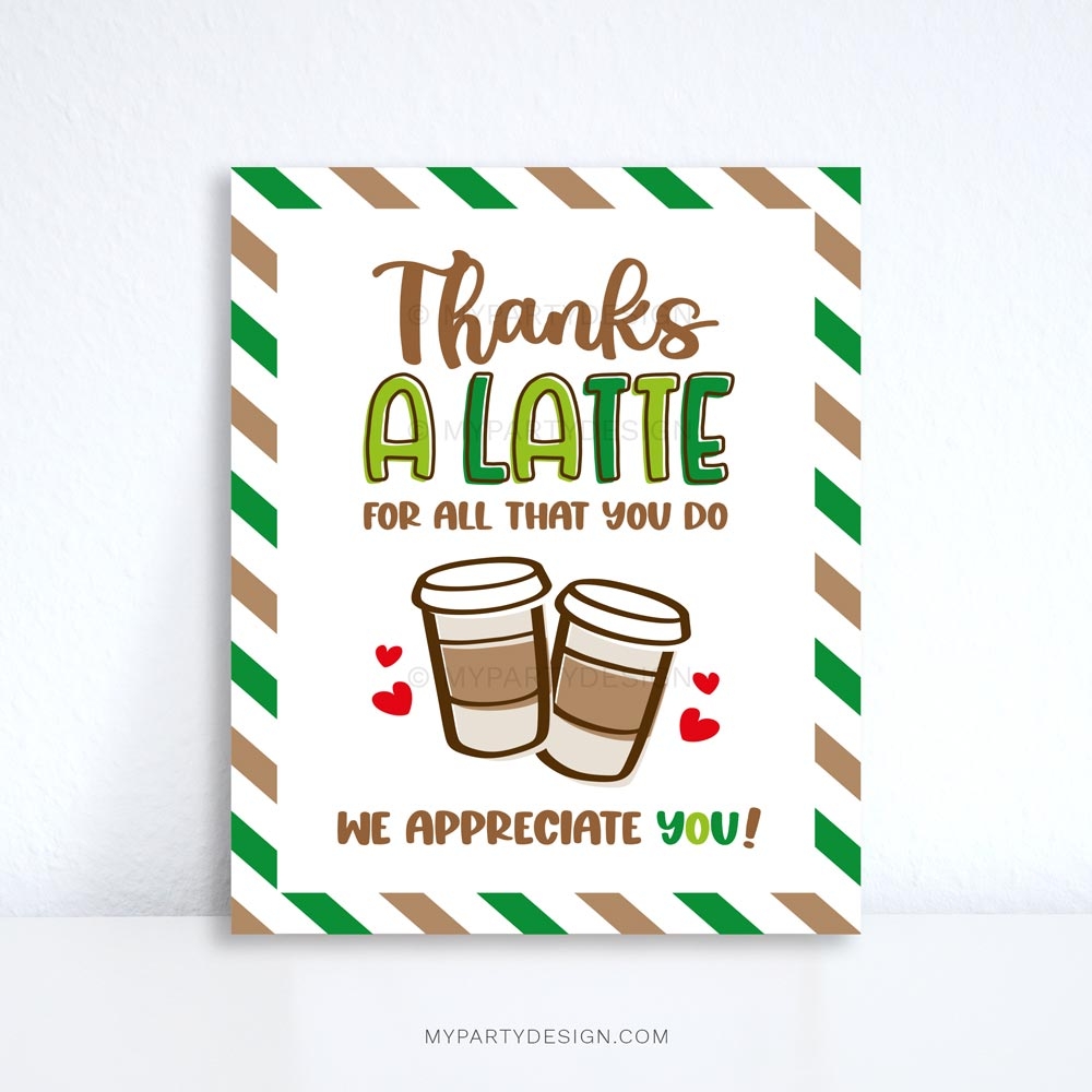 Printable Thanks A Latte