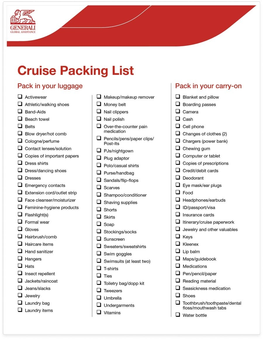 The Ultimate Cruise Packing Checklist Easy To Print Worksheets Library The Ultimate Cruise Packing Checklist Easy To Print Worksheets Library