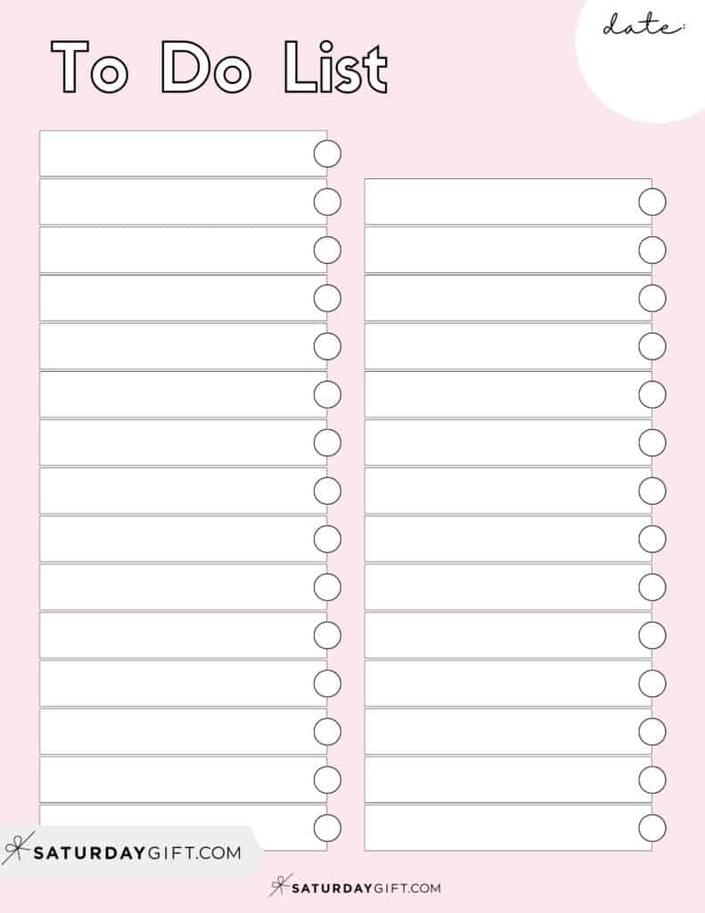 things to do checklist printable