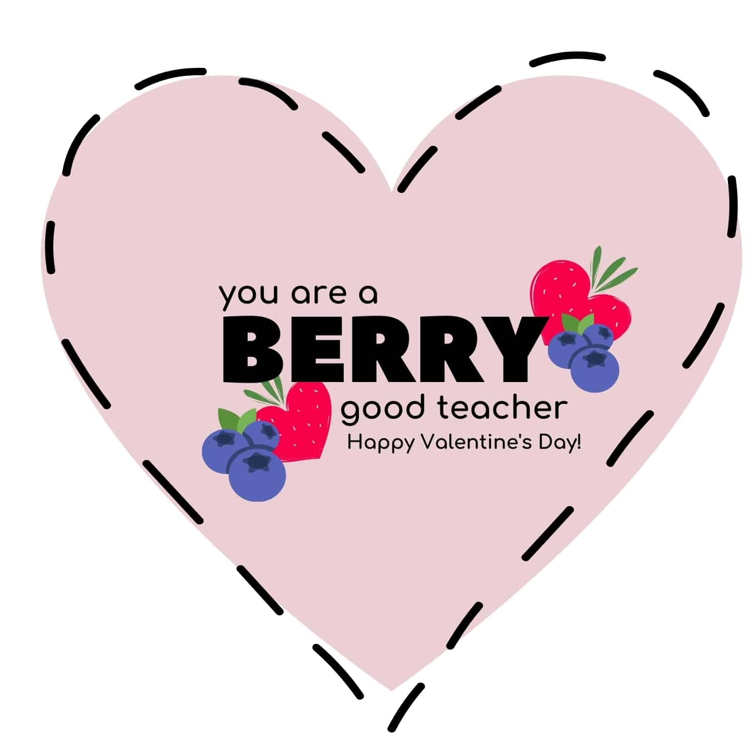 Valentine Card For Teacher Berry Cute Easy Last Minute Gift Listotic