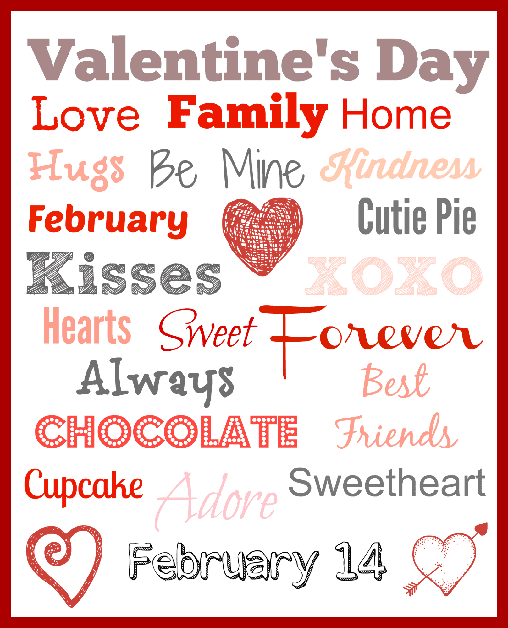 free valentine's day printable