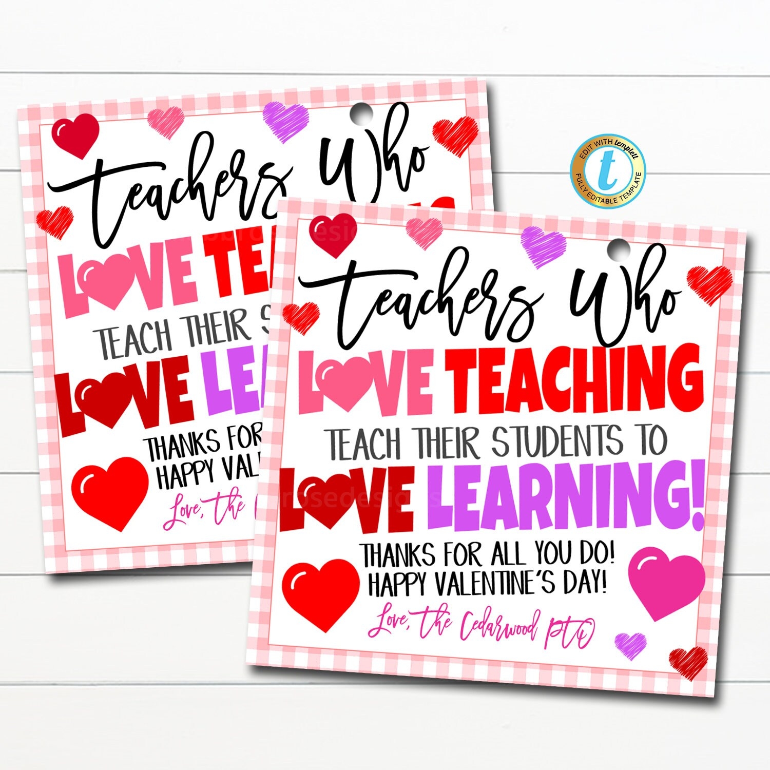 happy valentine's day teacher printable
