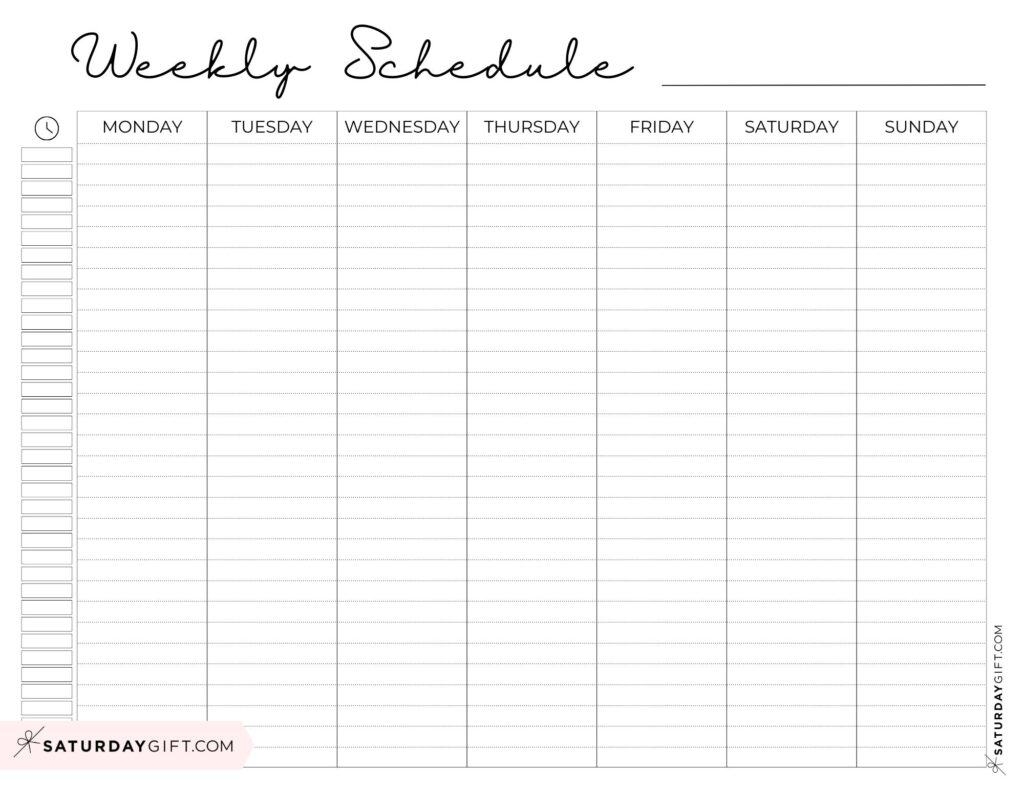 Weekly Planner Printable 39 Cute Free Weekly Calendar Templates SaturdayGift