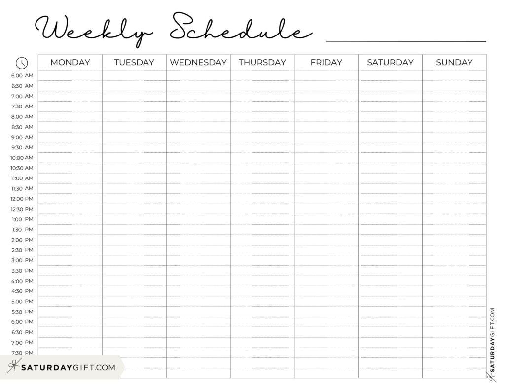 Weekly Planner Printable 39 Cute Free Weekly Calendar Templates SaturdayGift