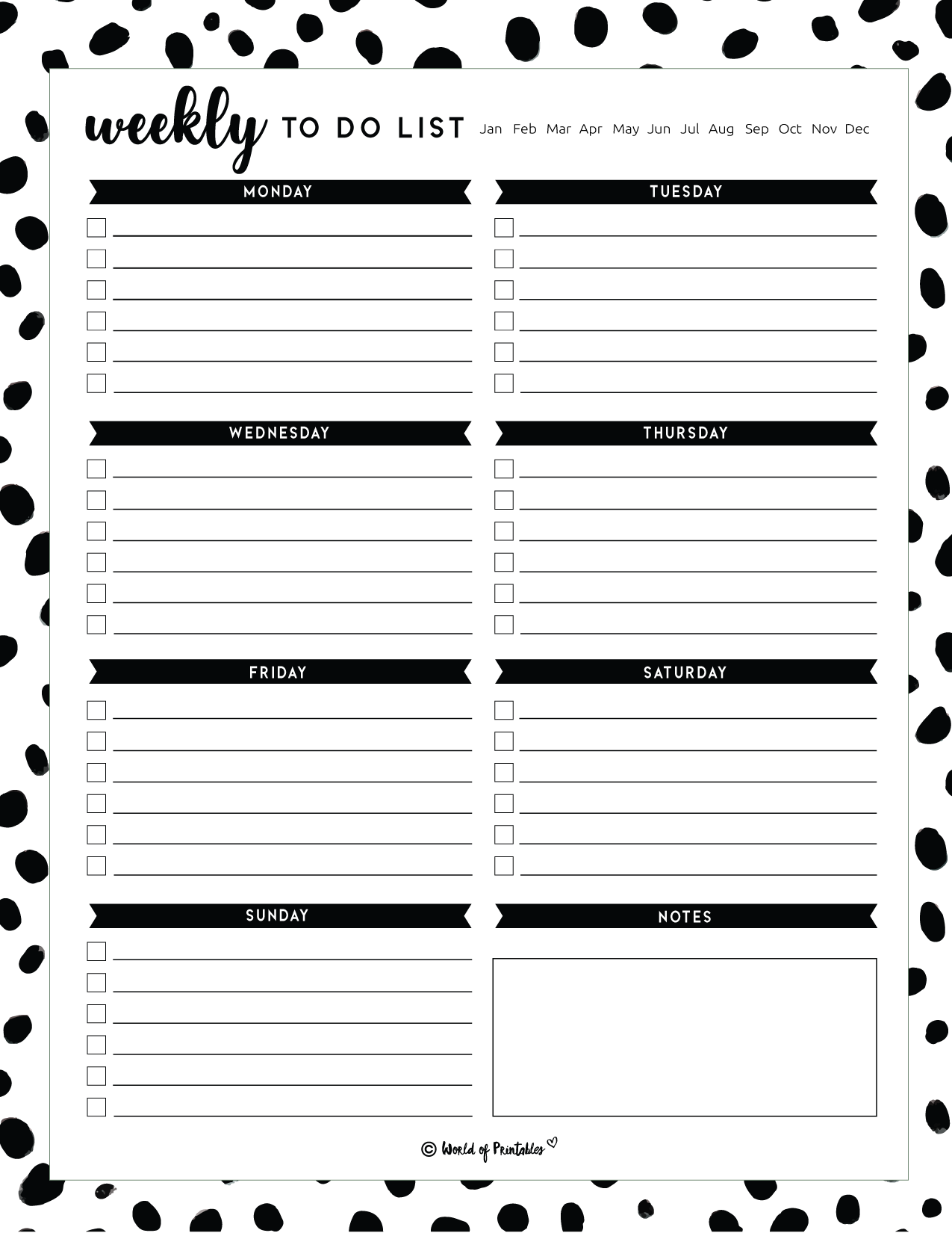 printable free to do list