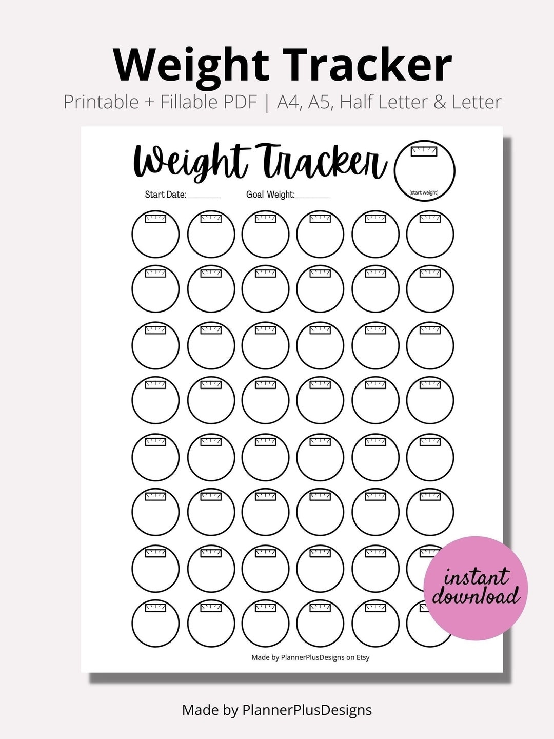printable weight loss tracker