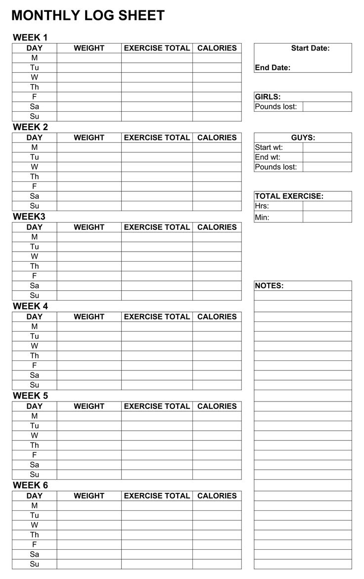chart for exercise free printable chart for exercise free printable