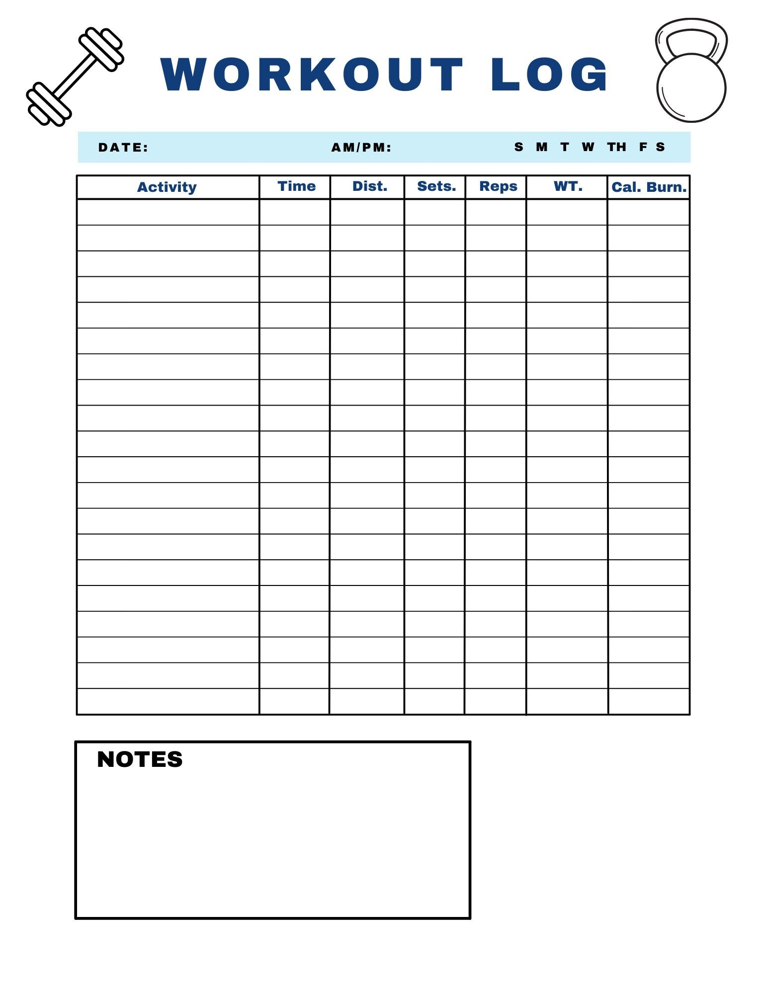 Workout Log Exercise Log Fitness Tracker Weightloss Health Printable Workout Fitness Tracker Easy To Use Exercise Weight Train Etsy Denmark